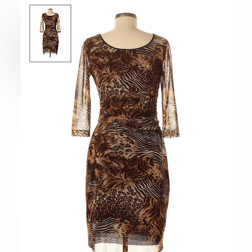 Kay Unger Dress - Leopard cheetah - Animal Print -Slip on. Sz Medium